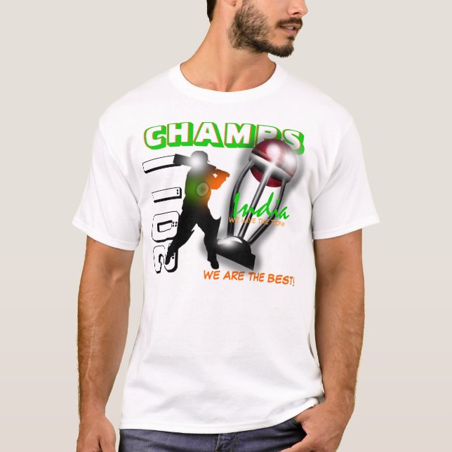 T-shirt L'Inde 2011 coupes du monde du cricket ICC mâche (Devant)