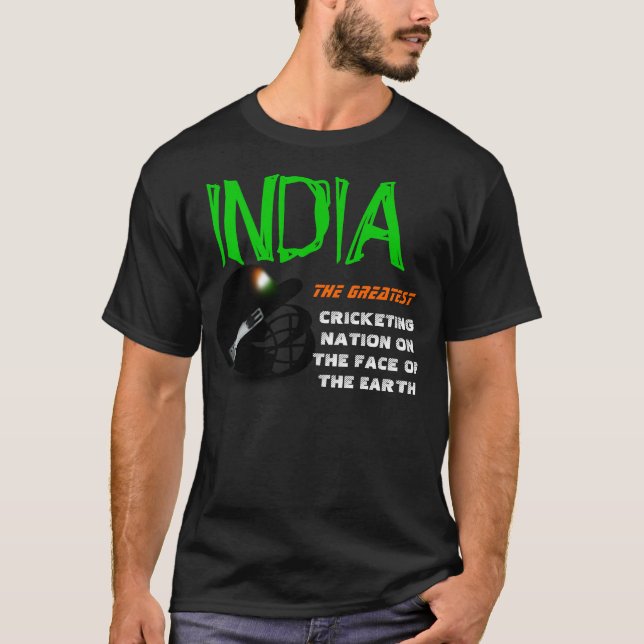 T-shirt L'Inde la plus grande nation de cricket sur la (Devant)
