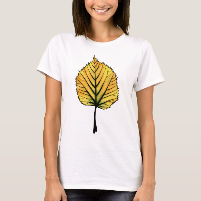 T-shirt Linden Fall Leaf Art (Devant)