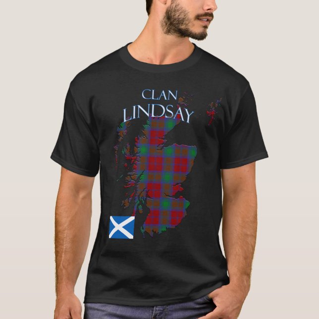 T-shirt Lindsay Scottish Clan Tartan Scotland (Devant)
