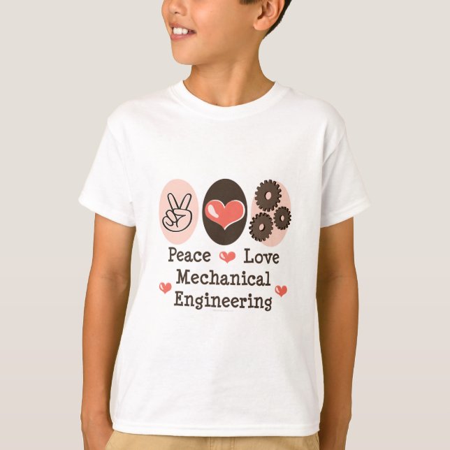 T-shirt L'industrie mécanique d'amour de paix badine le (Devant)