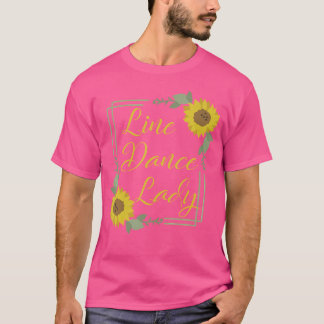 T-shirt Line Dance Lady Sunflower Country Musique Dance