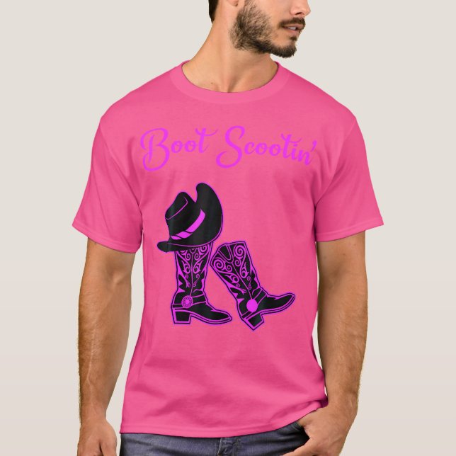 T-shirt Line Dancing Boot Scootin Cowgirl Casquette (Devant)