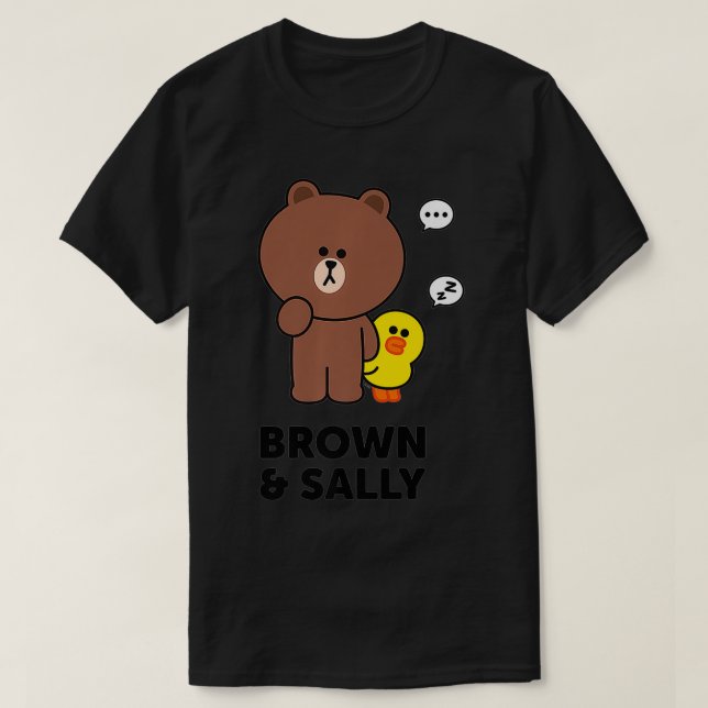 T-shirt Line Friends Brown and Sally Speech Bubbles Premiu (Design devant)