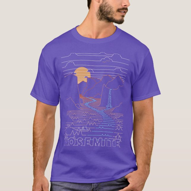 T-shirt Linear Yosemite Yosemite National Parks Art (Devant)