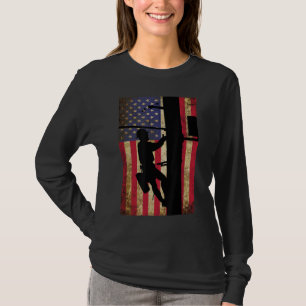 T-shirt Lineman American Flag Electric Cable Lineman Cadea