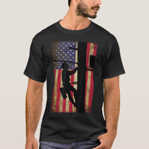 T-shirt Lineman American Flag Electric Cable Lineman Cadea