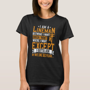 T-shirt Lineman Apparel Electrician Power Pole Eletric Lin