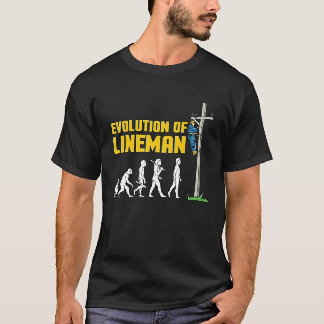 T-shirt Lineman Evolution Electric Cable Lineman (Devant)