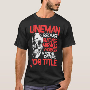 T-shirt Lineman Job Title American Electricien Cable Wire