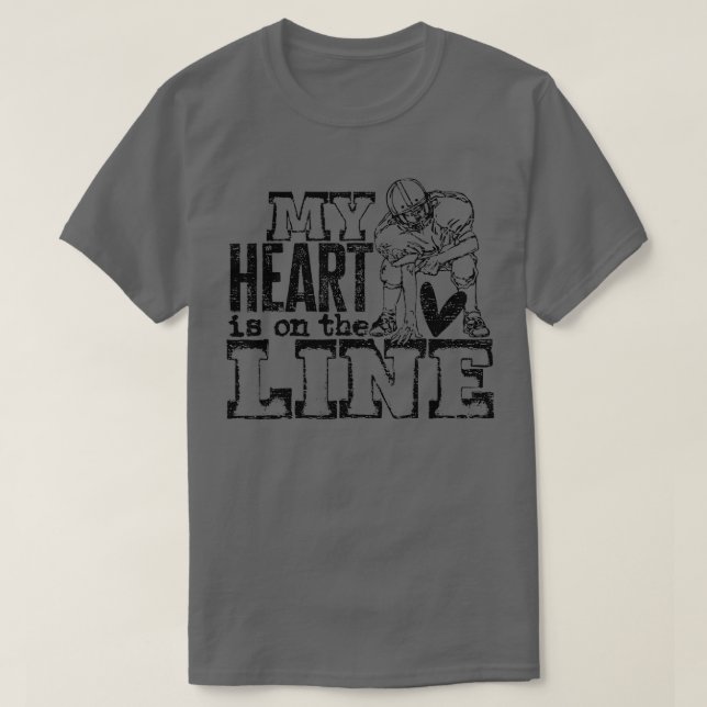 T-shirt Lineman Offensif Mon Coeur Est En Ligne Football (Design devant)