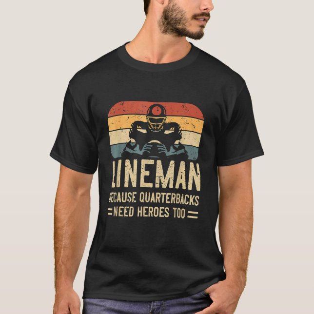 T-shirt Lineman Parce Que Quartier-Barrière A Besoin D'Hér (Devant)