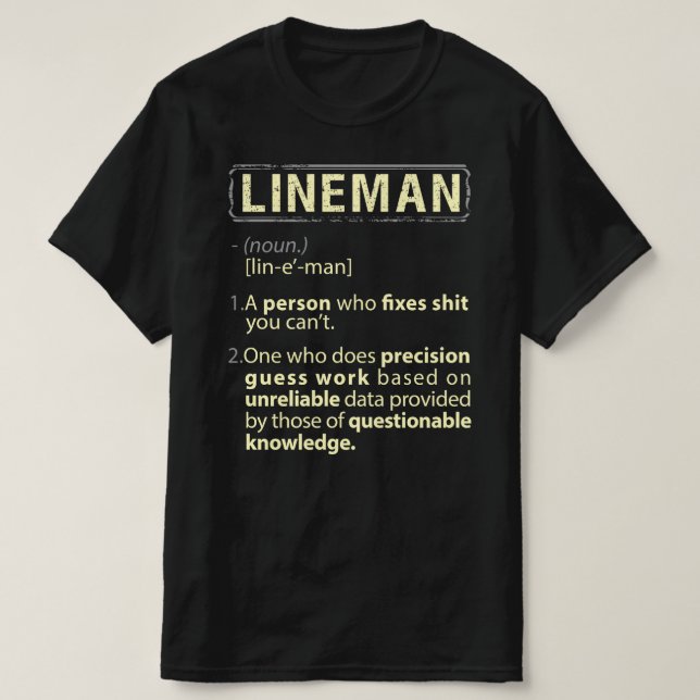 T-shirt Lineman Real American Définition (Design devant)