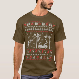 T-shirt Lineman Ugly Christmas Sweater Gifts For Women Men