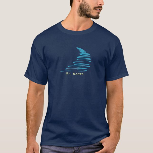 T-shirt Lines_Aqua pas droit Glow_St. Barts (Devant)