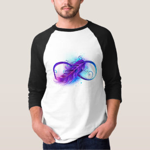 T-shirt L'infini avec plume violette