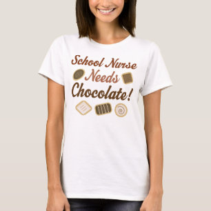 T-shirt L'infirmière d'école a besoin de chocolat