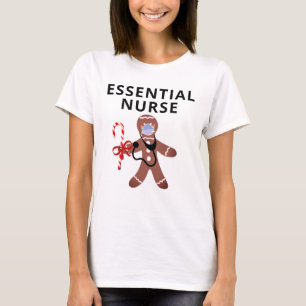 T-shirt L'Infirmière Noël Le Visage Masqué Du Covid Gin