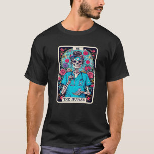 T-shirt L'infirmière Tarot Card Funny Skeleton Nurse Witch
