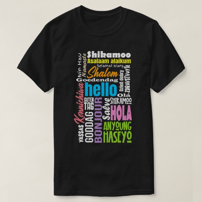 T-shirt Linguiste multilingue multilingue Linguistique (Design devant)