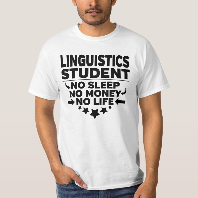 T-shirt Linguistique College étudiant Pas de vie ou d'arge (Devant)