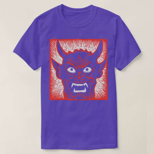 T-shirt Lino Cut Devil 10 (Design devant)