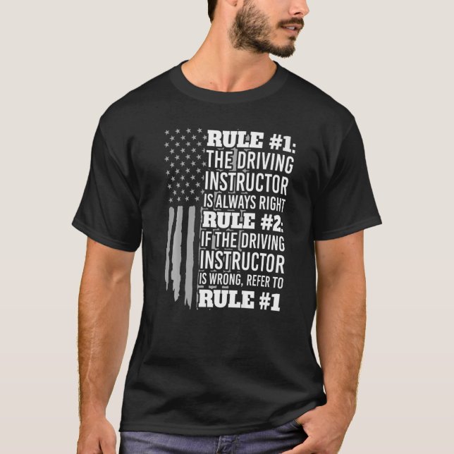 T-shirt L'Instructeur De Conduite Est Toujours À Droite -  (Devant)