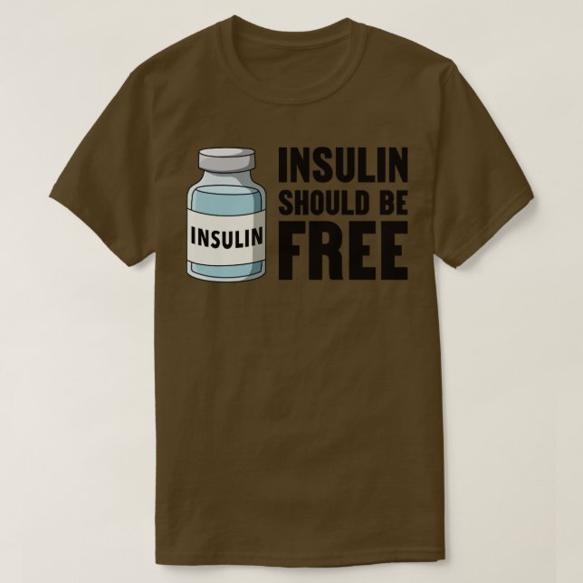 T-shirt L'insuline doit être libre (Design devant)