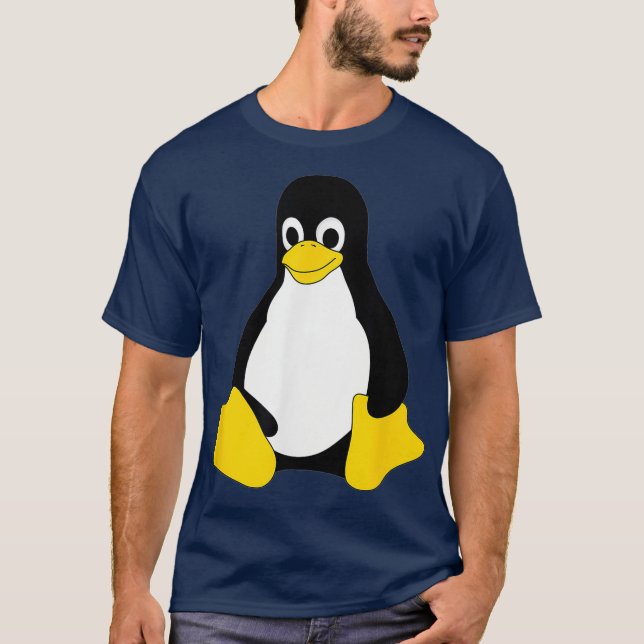 T-shirt Linu Mascot Tu the Penguin Nerd Geek IT Personne (Devant)