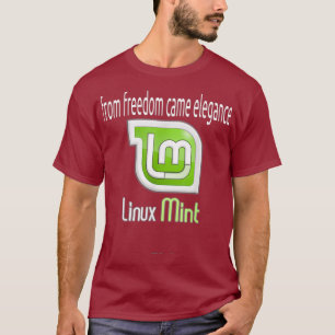 T-shirt Linu Mint w slogan De la liberté est venu l'élégan