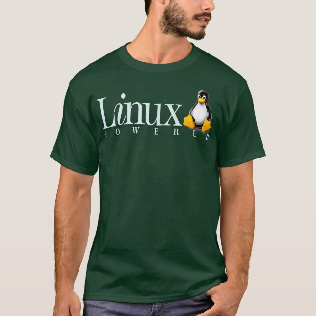 T-shirt Linu Os Powered by Linu Penguin Tee (Devant)