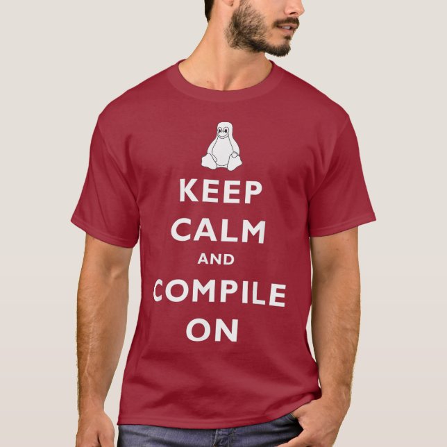 T-shirt Linu Sysadmin Conserver Le Calme Compile Sur Les C (Devant)