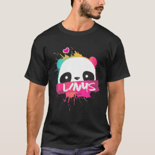 T-shirt LINUS - Nom Des Mignons Garçons Avec Panda Adorabl