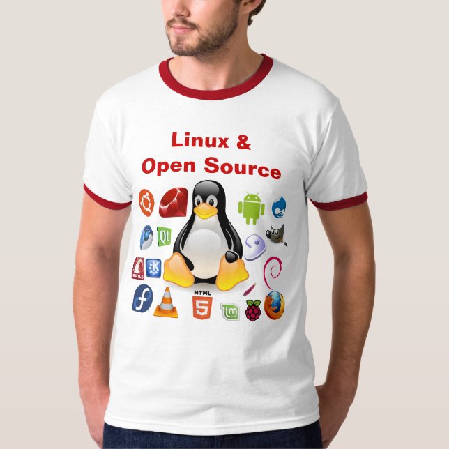 T-shirt Linux et Open Source (Devant)