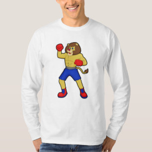 T-shirt Lion à la boxe avec gants de boxe