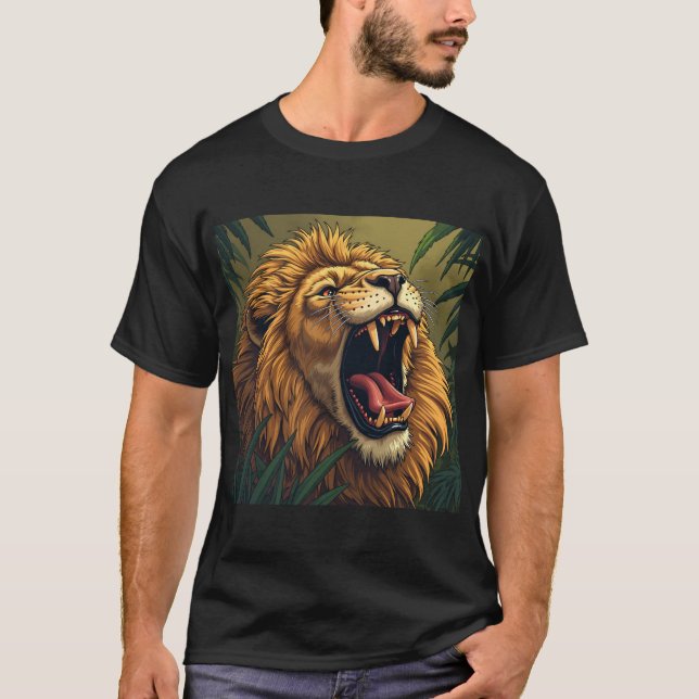 T-shirt Lion à l'état brut (Devant)
