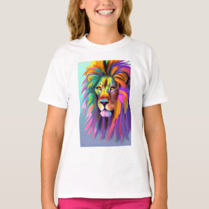T-shirt Lion Abstrait Face Mystical Imaginaire Art