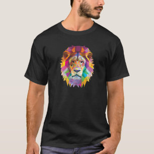 T-shirt Lion Abstrait Polygone Cool Géométrique Wild Anima
