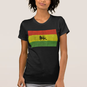 T-shirt Lion affligé de drapeau de Judah