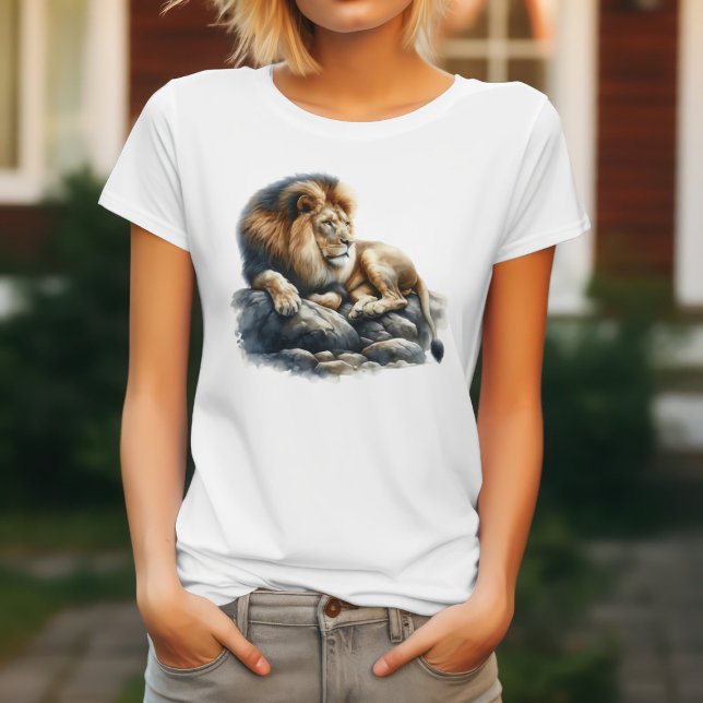 T-shirt Lion africain aquarelle  (Créateur téléchargé)