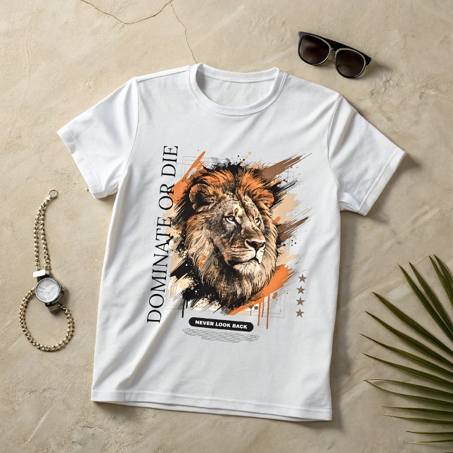 T-Shirt Lion Alpha Mentalité – Graphisme Dominé Ou (Créateur téléchargé)