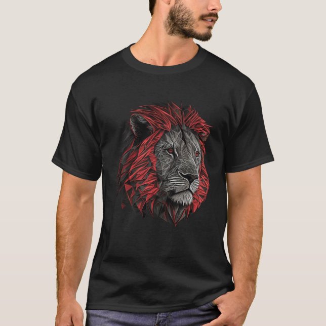 T-shirt Lion animal  animal print lion (Devant)