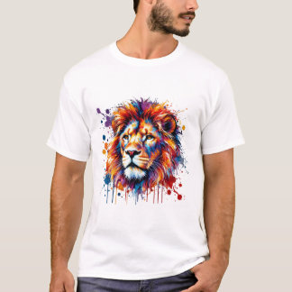 T-shirt Lion aquarelle vibre