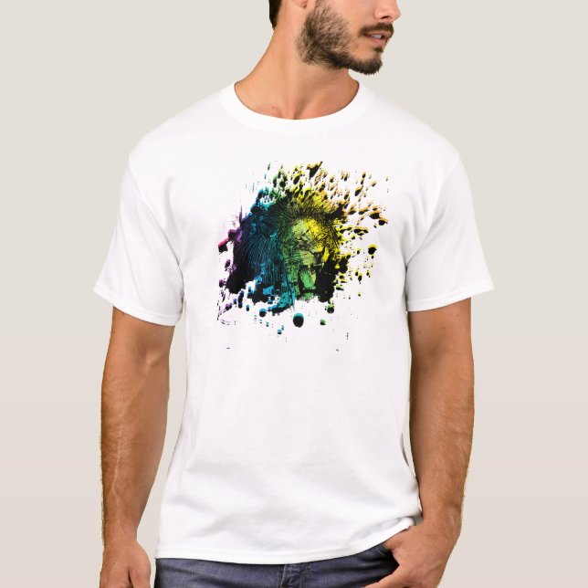 T-shirt Lion arc-en-ciel (Devant)