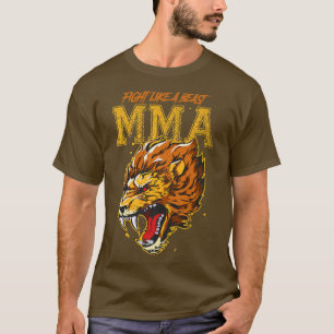 T-shirt Lion Arts martiaux mixtes MmaMotivation Bête comba