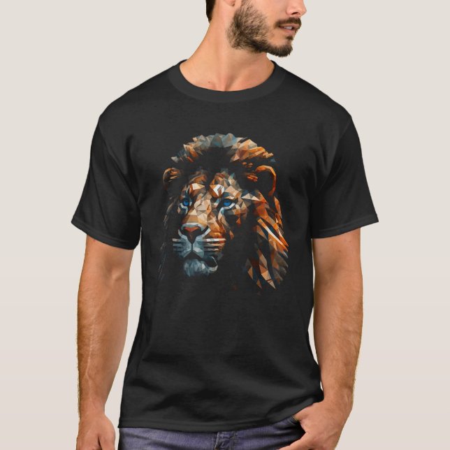 T-shirt Lion Artwork  Blue Eyes  Animal Motif Lion (Devant)