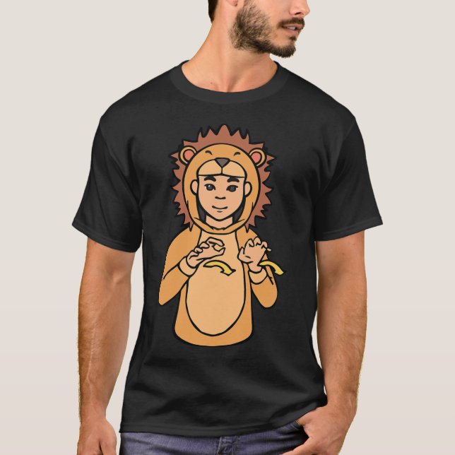 T-shirt Lion ASL Gesture mains sourdes perte d'audition se (Devant)