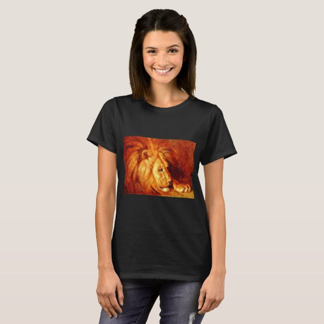 T-shirt Lion au repos (par Abbott Handerson Thayer) (Devant entier)