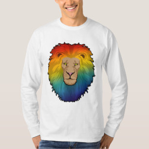 T-shirt Lion aux couleurs arc-en-ciel