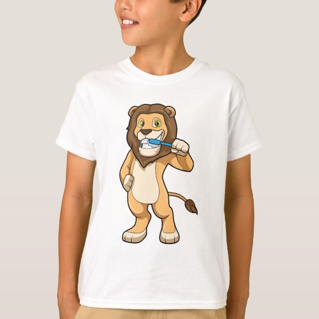 T-shirt Lion avec brosse à dents (Devant)